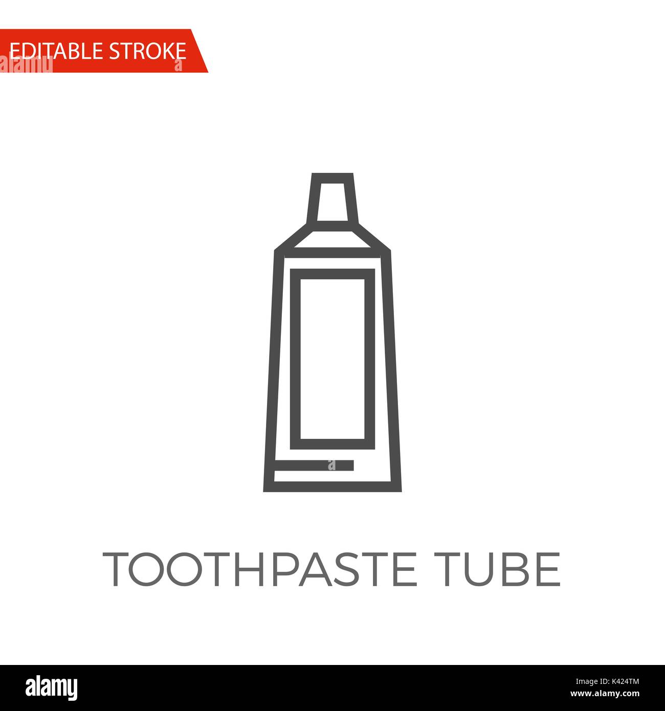 Toothpaste Tube Thin Line Vector Icon. Flat Icon Isolated on the White Background. Editable Stroke EPS file. Vector illustration. Stock Vector