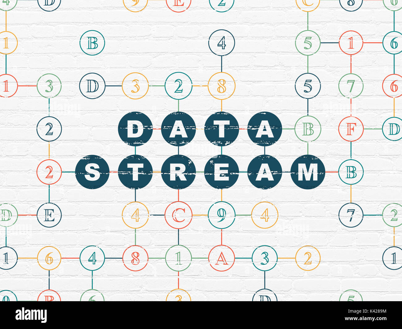 Information Stream Information concept: Data Stream on wall background Stock Photo - Alamy