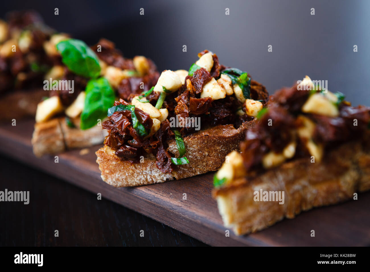 Bruschetta with sundried tomatoes Stock Photo Alamy