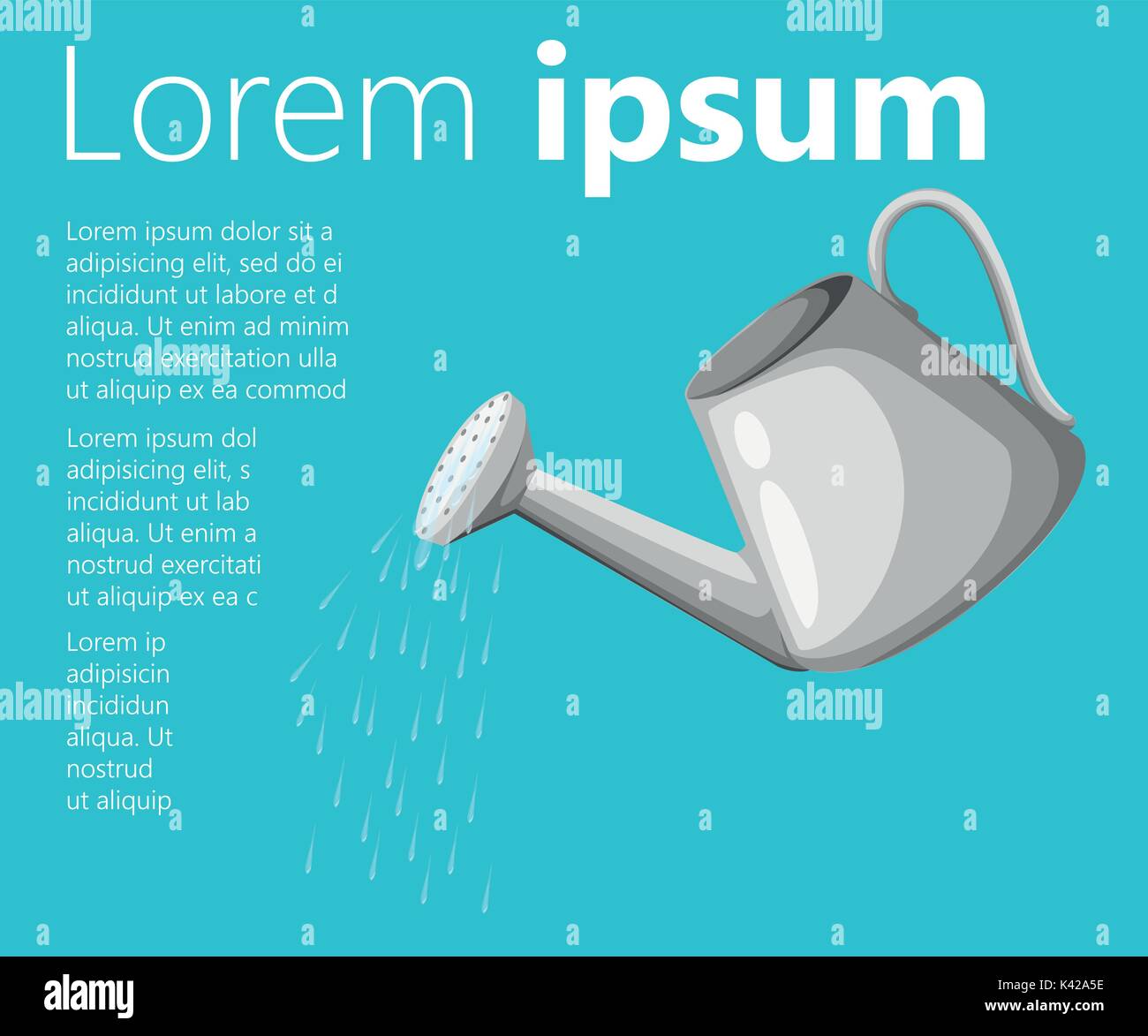 Hand holding a watering can with water, business concept flat design