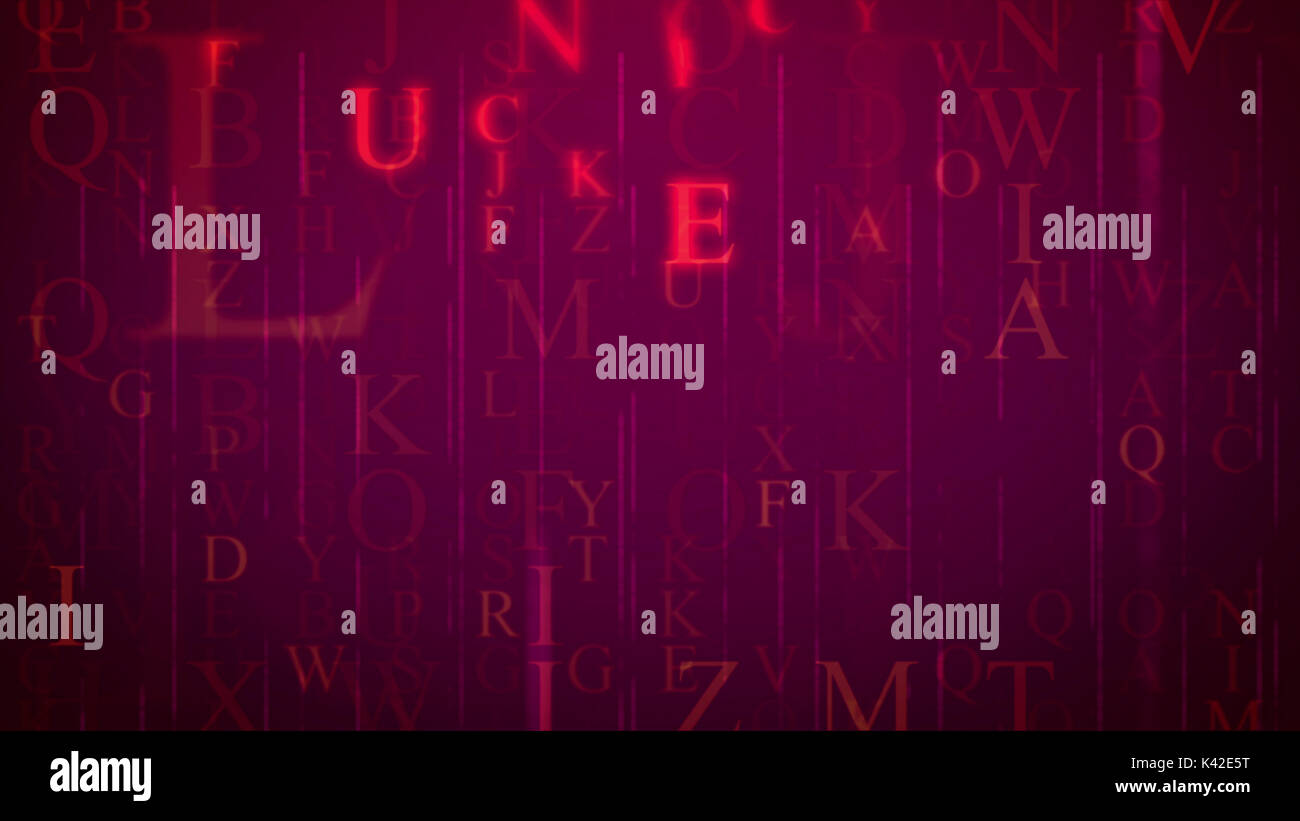 Futuristic 3d illustration of electronic letters having different sizes ...