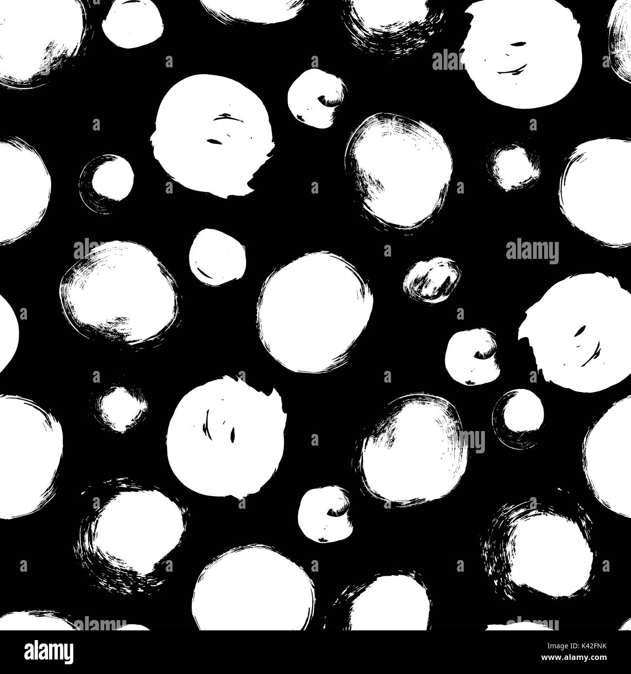 Seamless black and white pattern with abstract circles Stock Vector ...