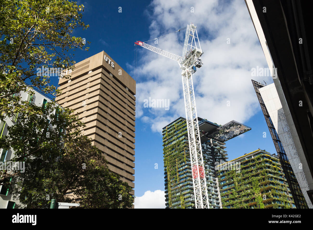 General Views showing One Central Park which is built around Chippendale Green. The bulding itself was designed by award-winning Parisian architect Je Stock Photo