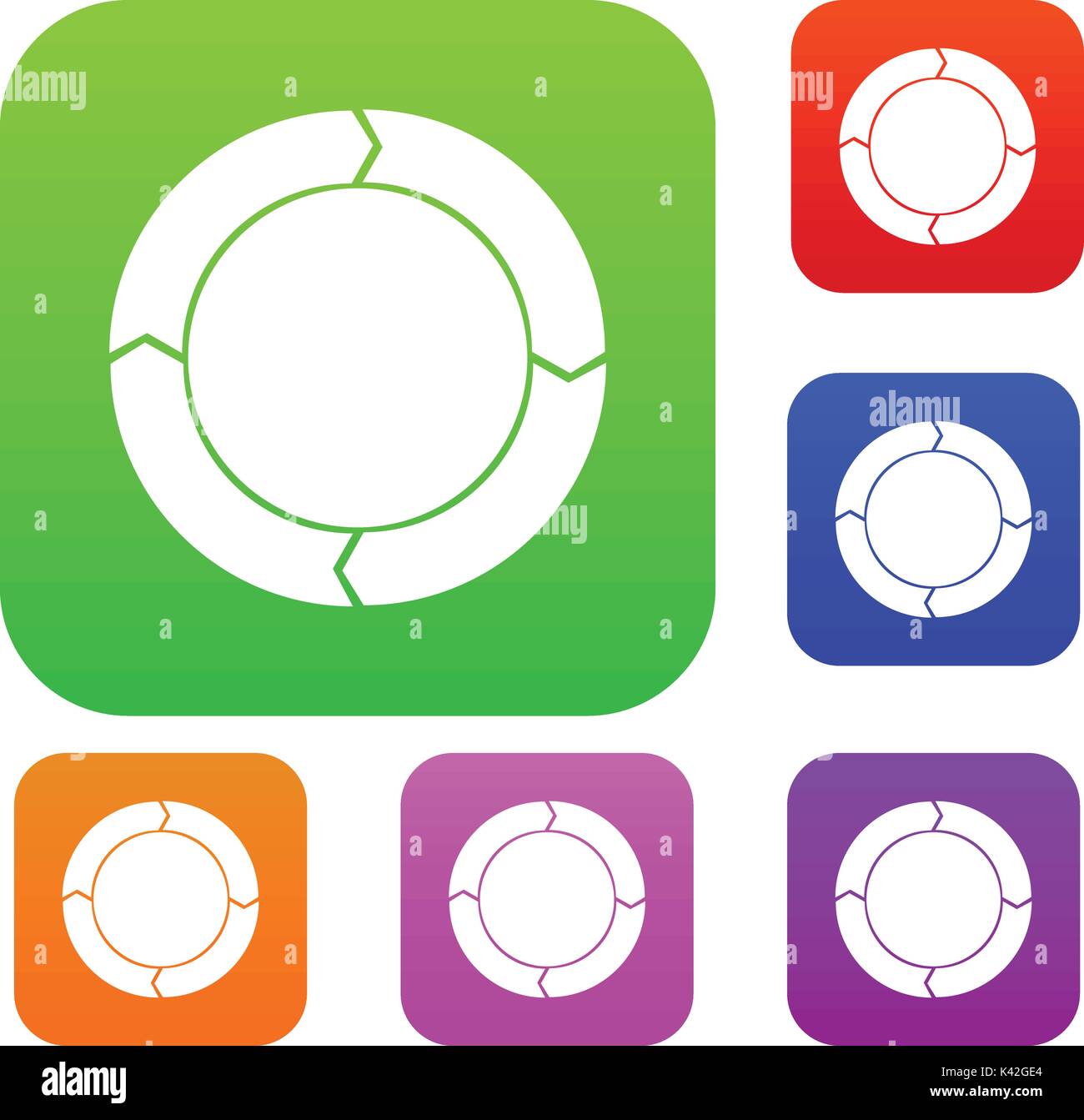 Diagram pie chart with arrows set collection Stock Vector Image & Art ...