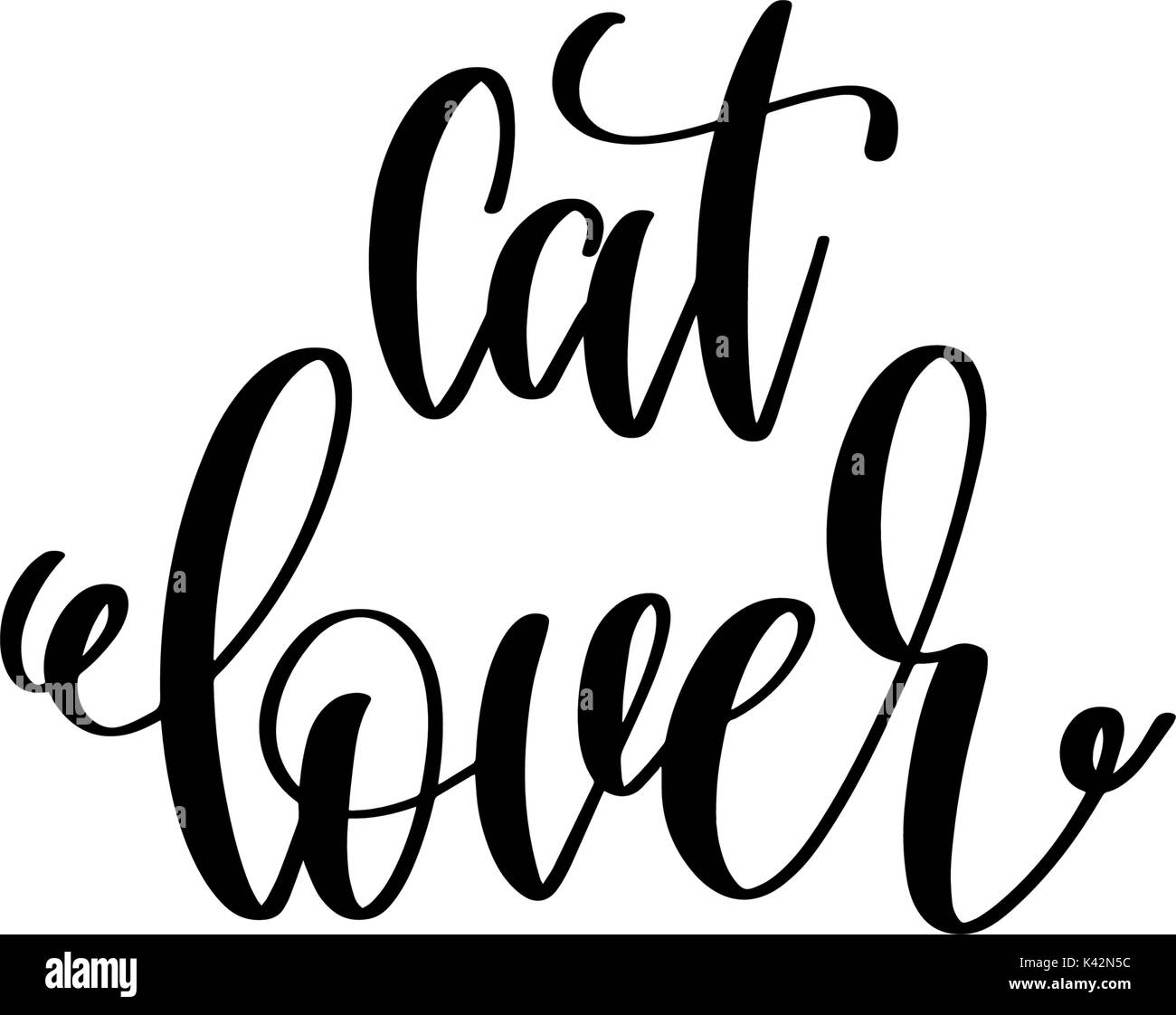 cat lover hand written lettering positive quote Stock Vector Image