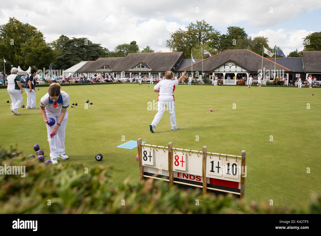 The National Bowls Finals, Victoria Park, Leamington Spa, England Stock Photo