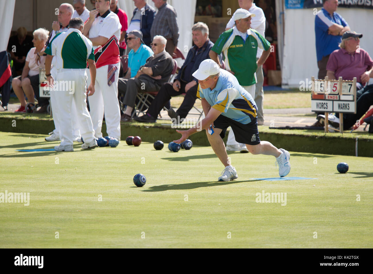 The National Bowls Finals, Victoria Park, Leamington Spa, England Stock Photo