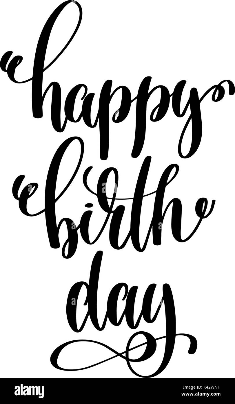 happy birthday - hand lettering inscription Stock Vector Image & Art ...