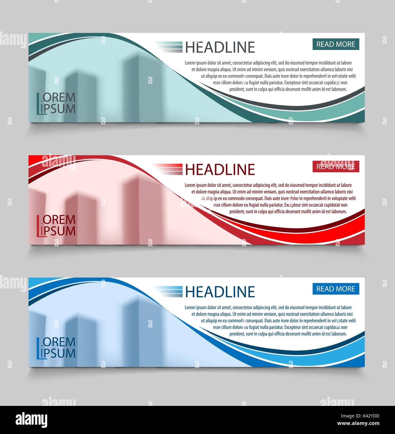 Website horizontal business banners vector template. Abstract banner design business concept design with healine for website, vector illustration Stock Vector