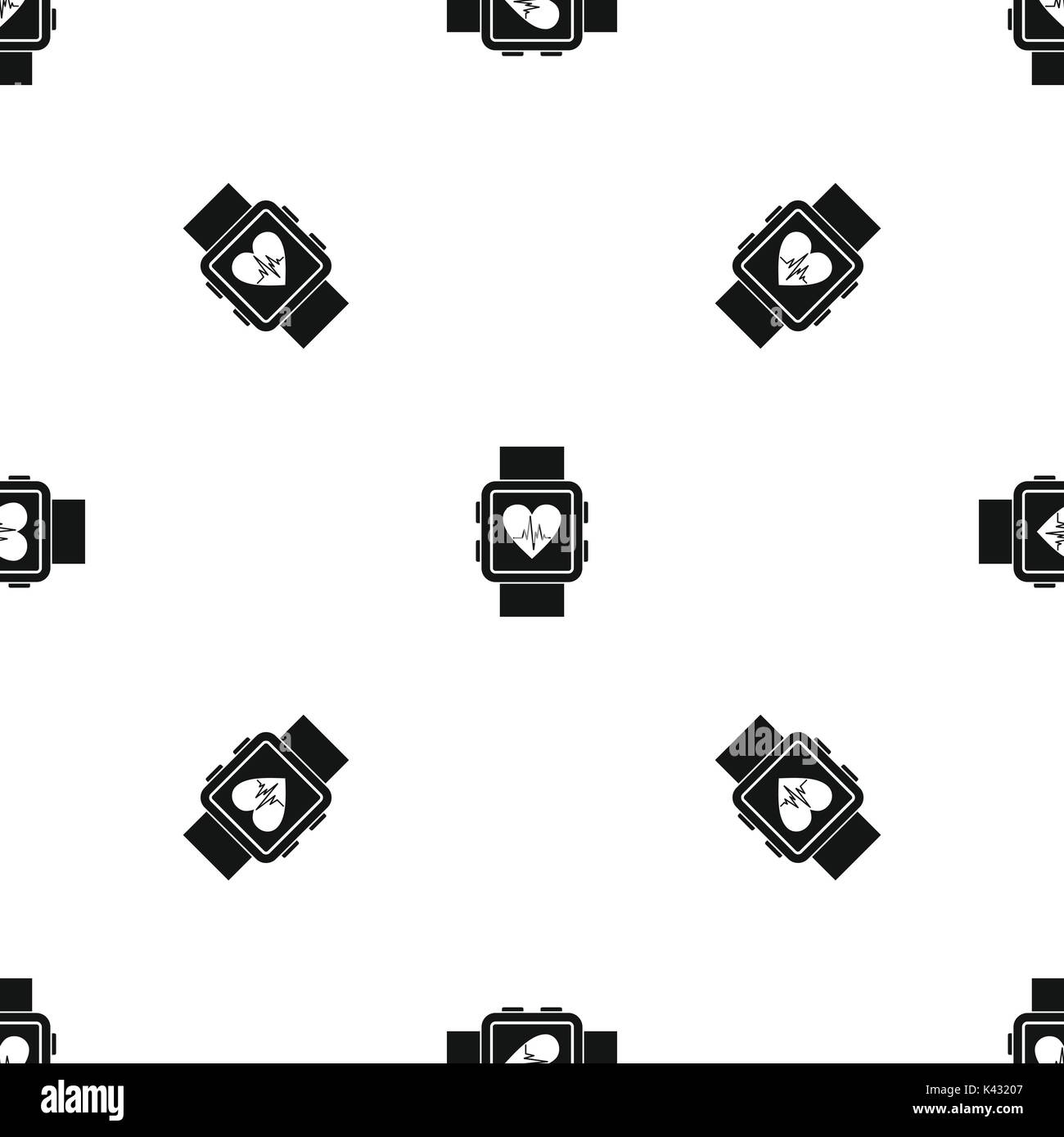 Smartwatch pattern seamless black Stock Vector