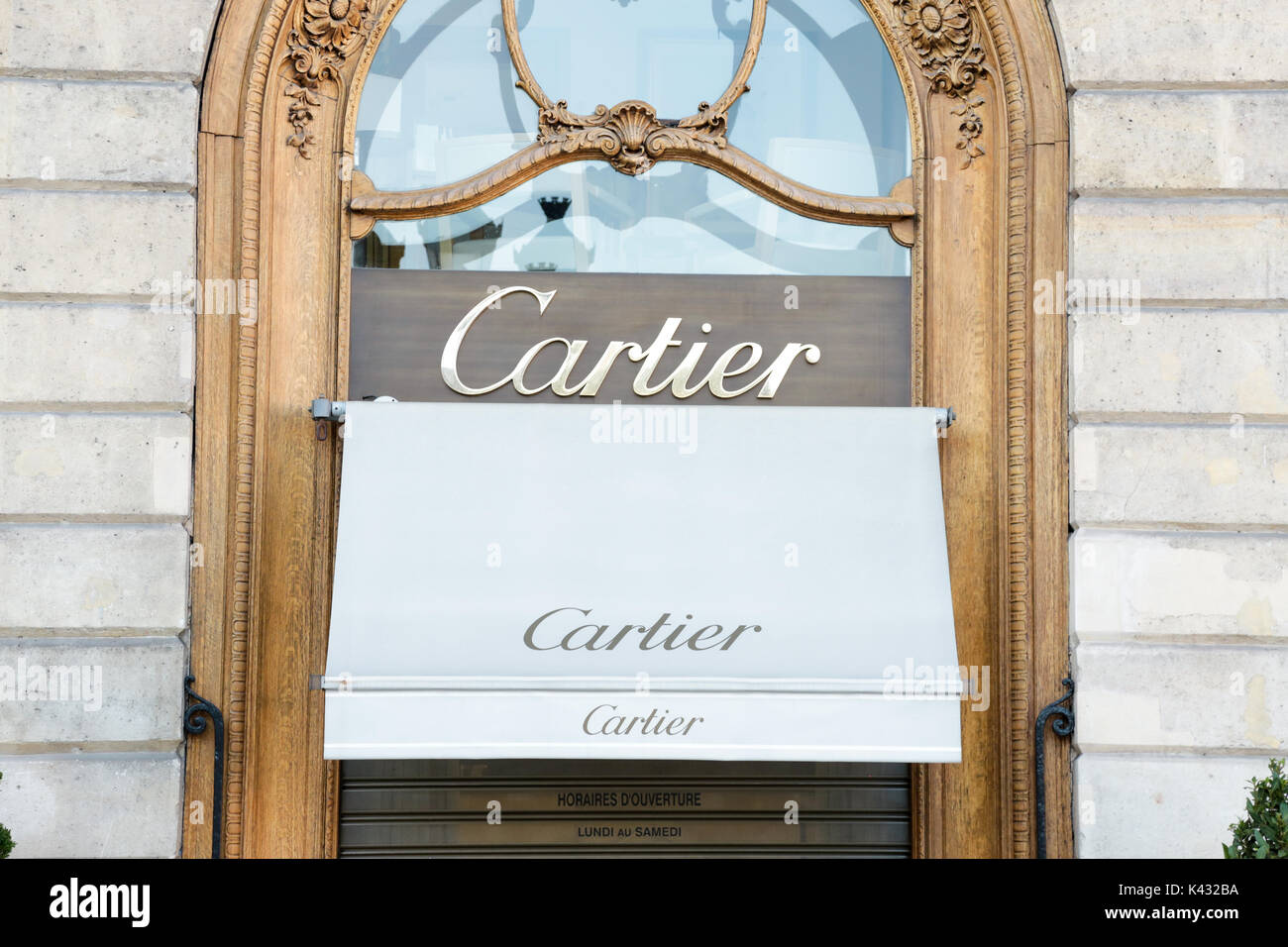 Paris, France: Cartier window store in 