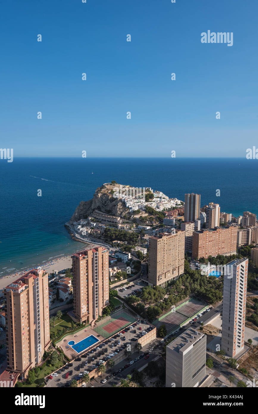 Aerial view of Benidorm city skyline, in Alicante province, Spain. Stock Photo