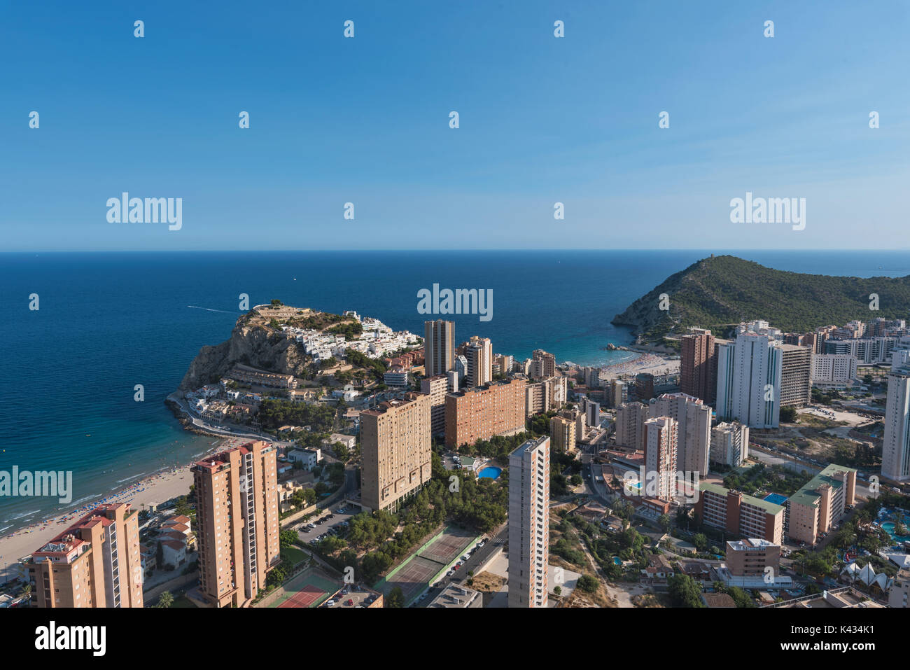 Aerial view of Benidorm city skyline, in Alicante province, Spain. Stock Photo
