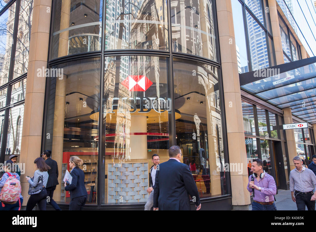 HSBC bank branch in George street, Sydney city centre,New south wales,Australia Stock Photo