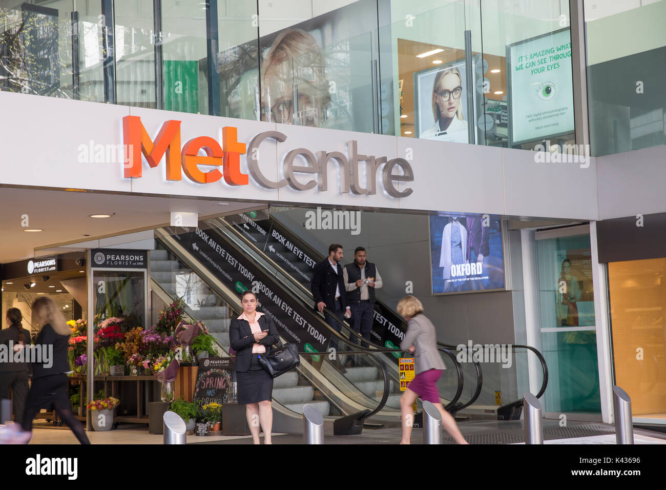 Metcentre shopping centre store mall in Sydney city centre contains food court and range of boutique retail stores , Sydney,Australia Stock Photo