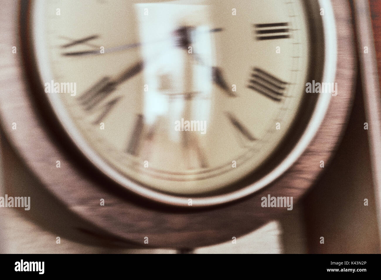 Clock vintage marking the hours, blur selective, concept passage of time Stock Photo