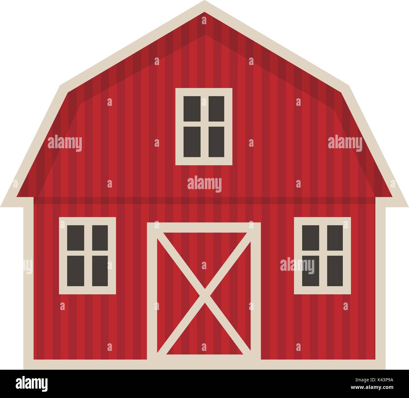 Farm building icon flat style. Isolated on white background. Vector illustration Stock Vector