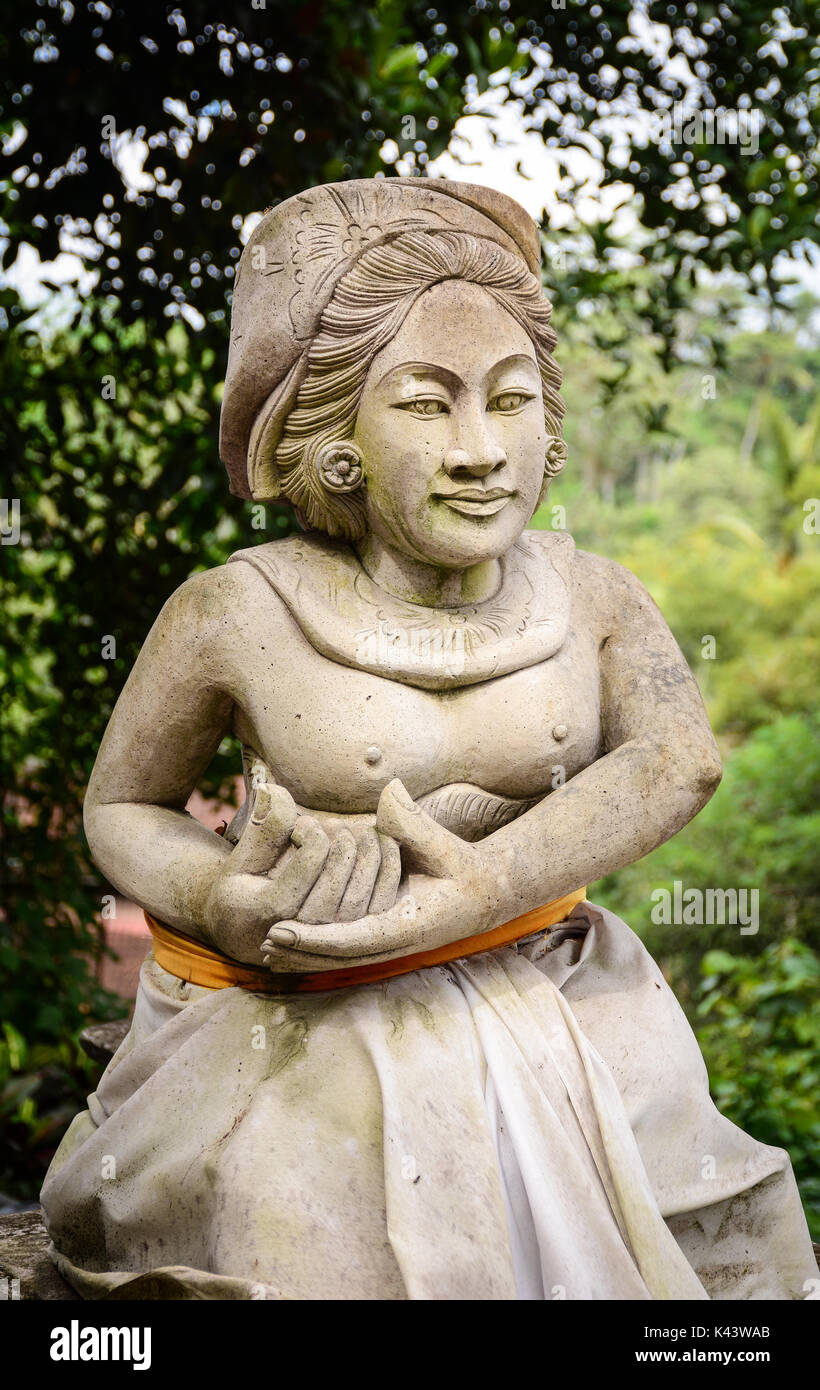 Sculpture of a woman in Bali, Indonesia. Bali is the most