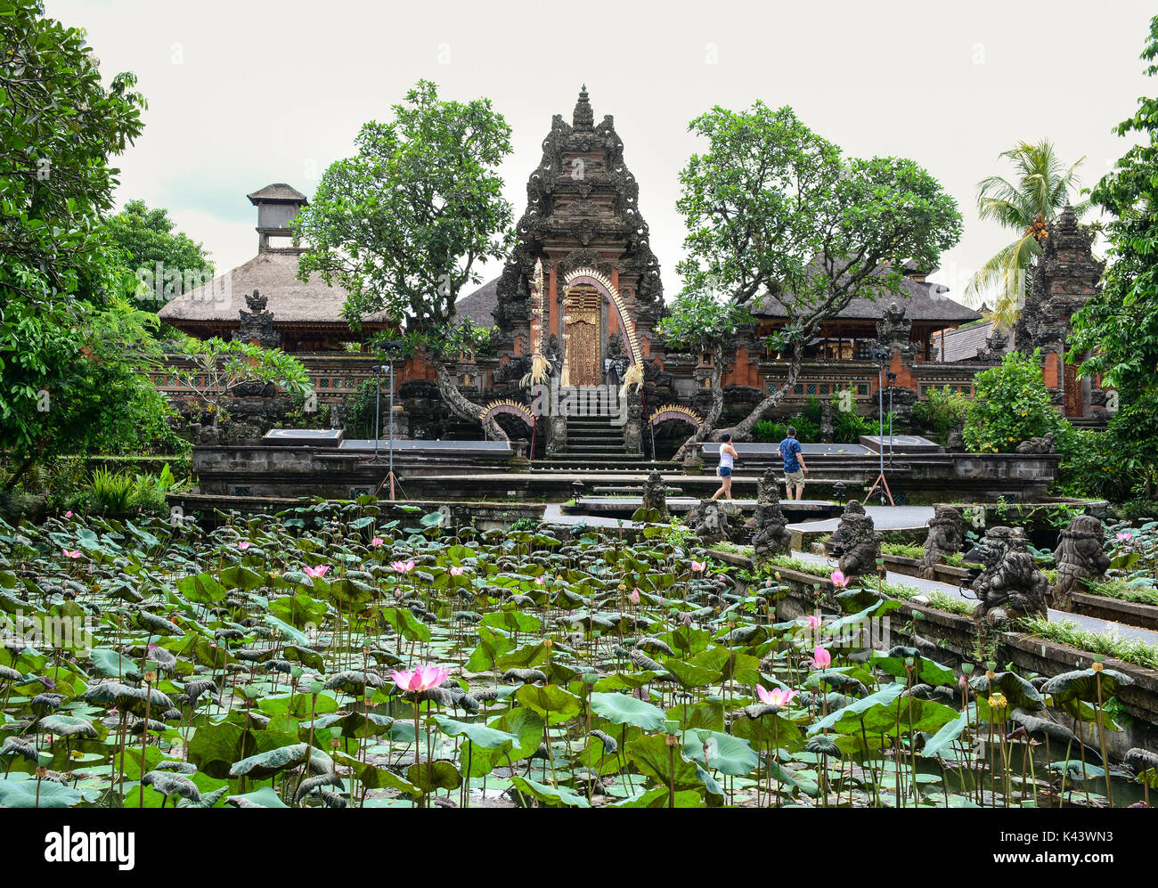 People visit Lotus Temple in Bali, Indonesia. Bali is the