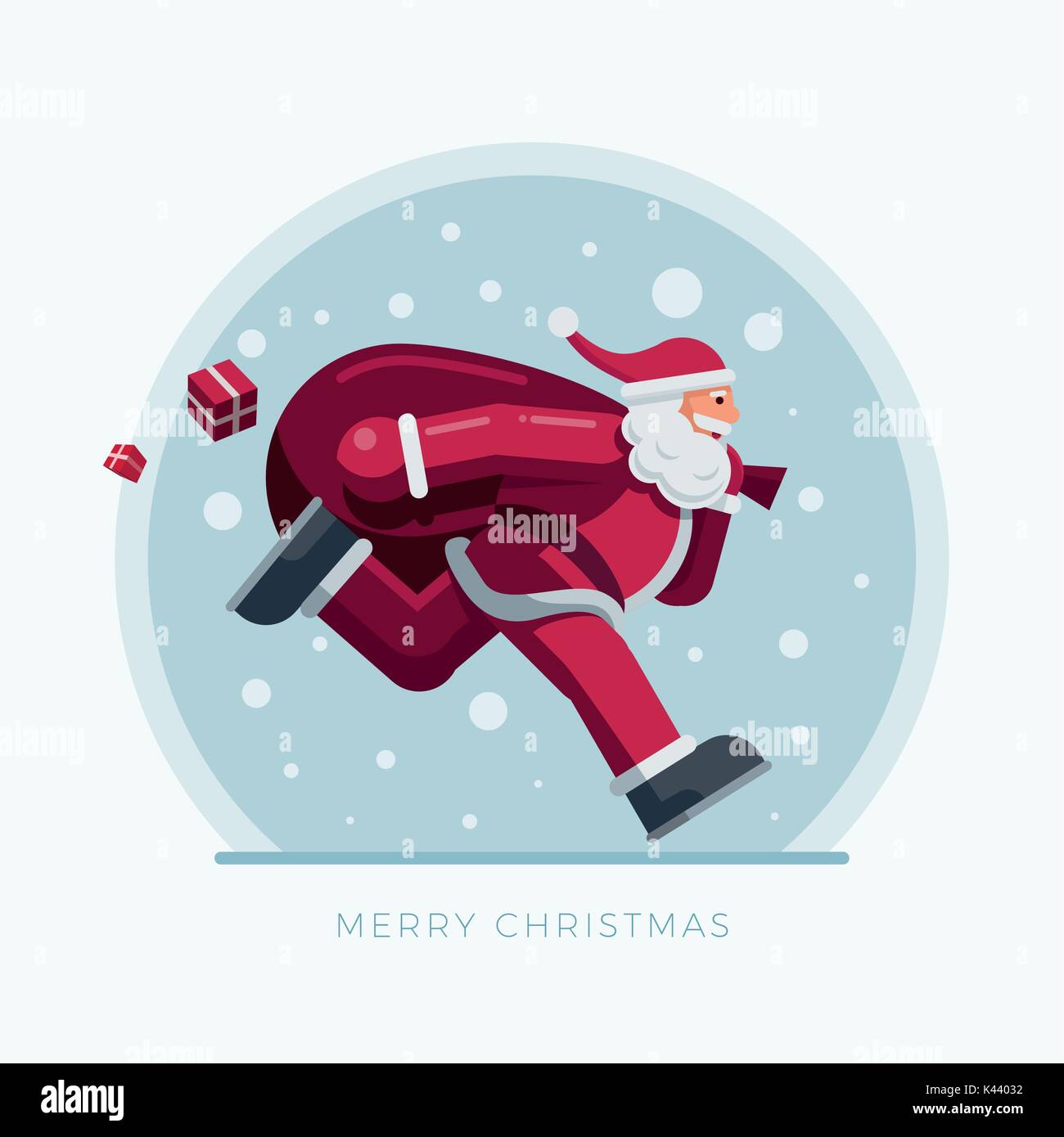 Vector illustration of Santa Claus. Christmas concept design. Stock Vector
