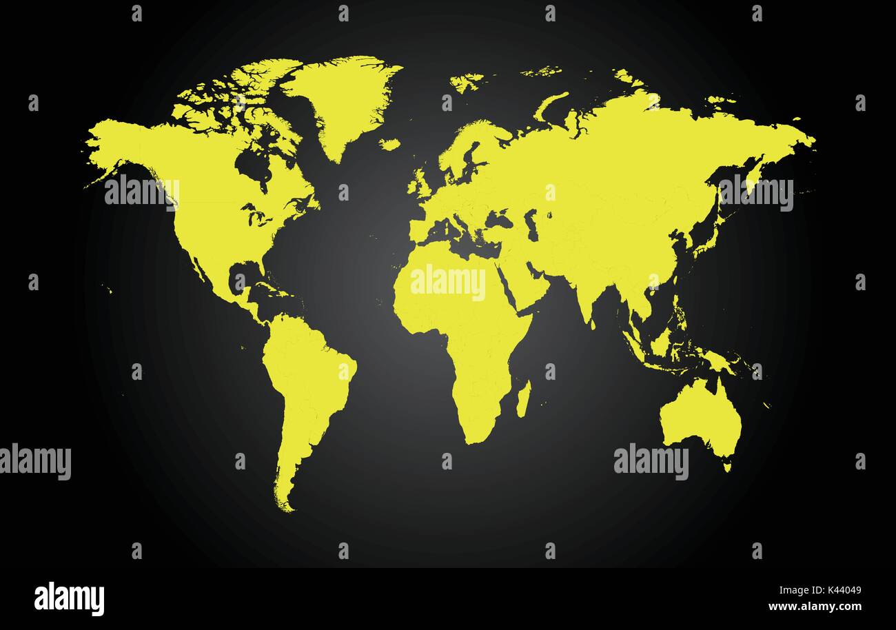 Yellow Colour In Map World Map Yellow Color Stock Vector Image & Art - Alamy