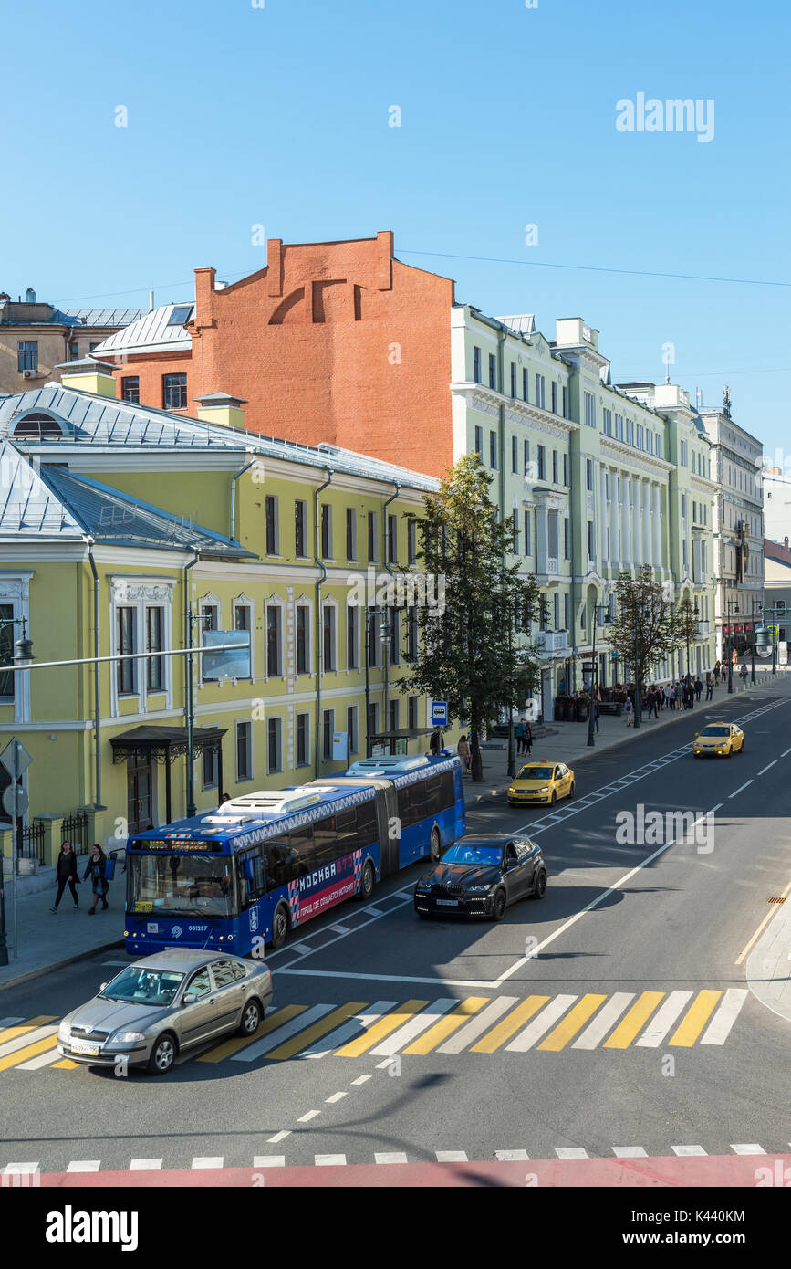 Moscow, Russia - August 31.2017. Malaya Dmitrovka Street Stock Photo