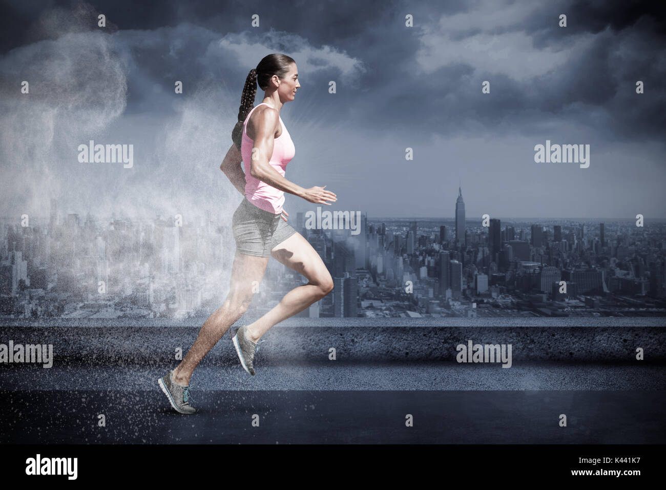Running female sun illustration hi-res stock photography and images - Alamy