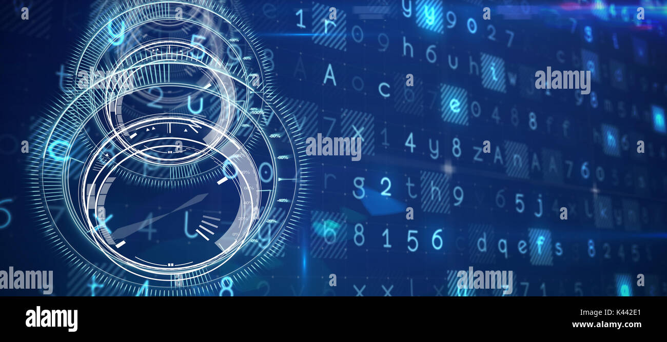 Virus background against multiple interface dial in blue background ...