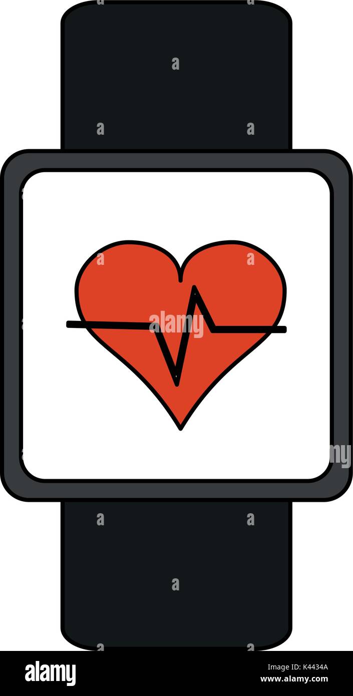 heart rate wrist monitor fitness band icon image Stock Vector Image ...