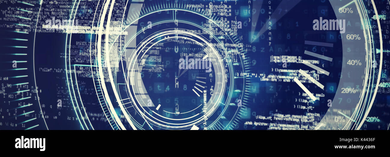 Circle interface with percentage in blue background Stock Photo