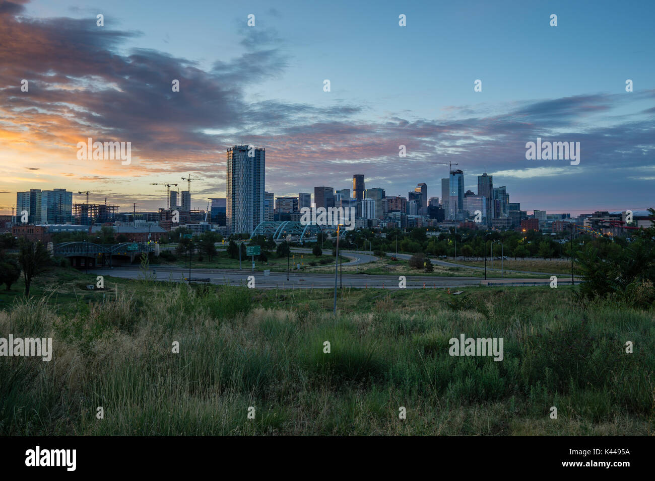 A morning view of the Denver skyline. Stock Photo