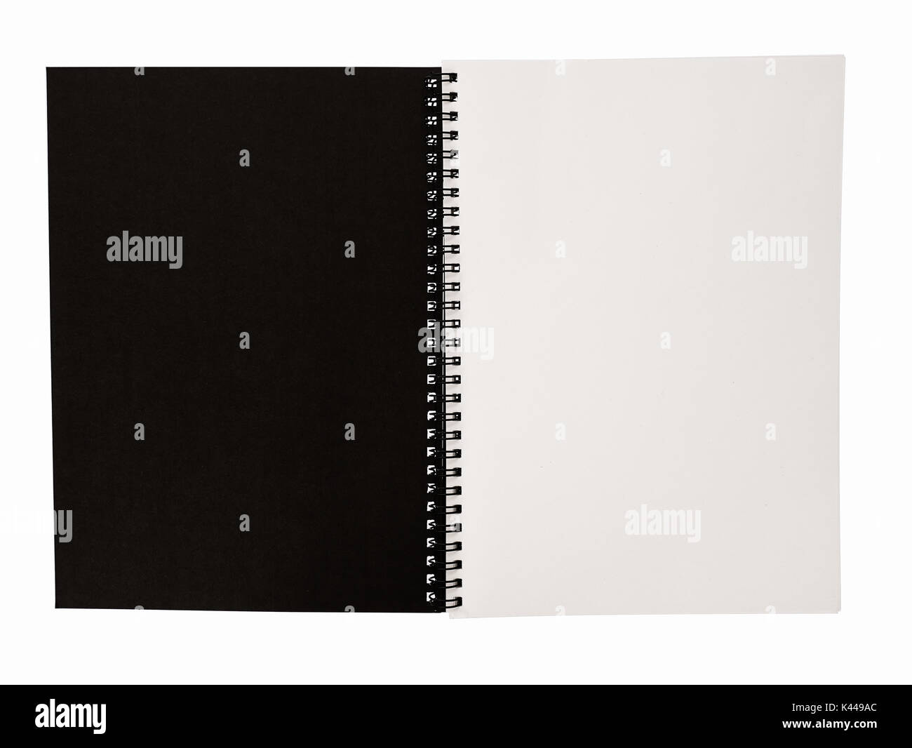 realistic blank notebook template for cover design school business diary Stock Photo