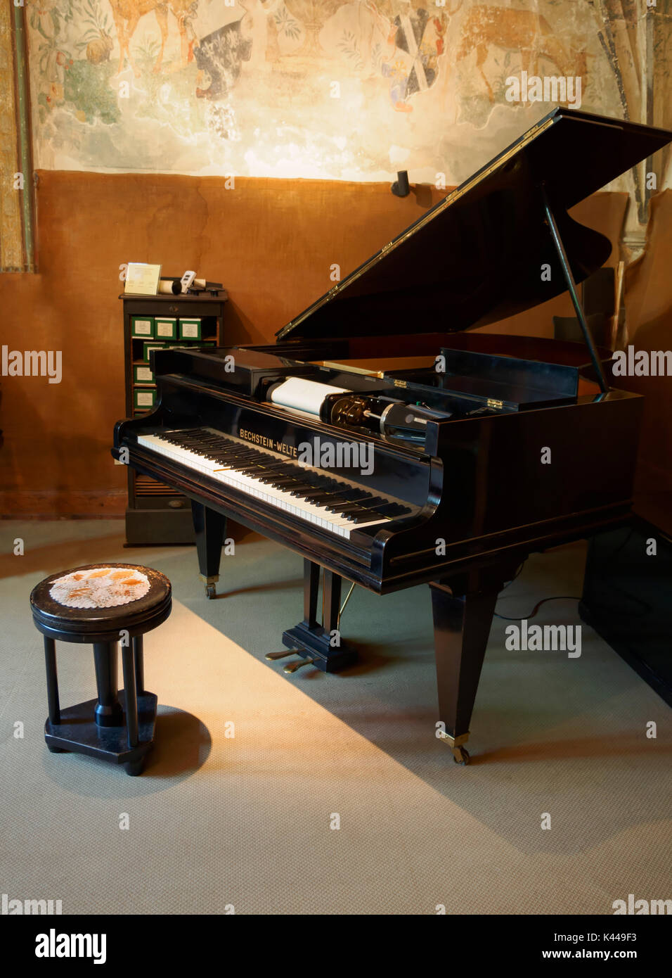 Player piano, Museum of Mechanical Musical Instruments, Rudesheim Stock Photo