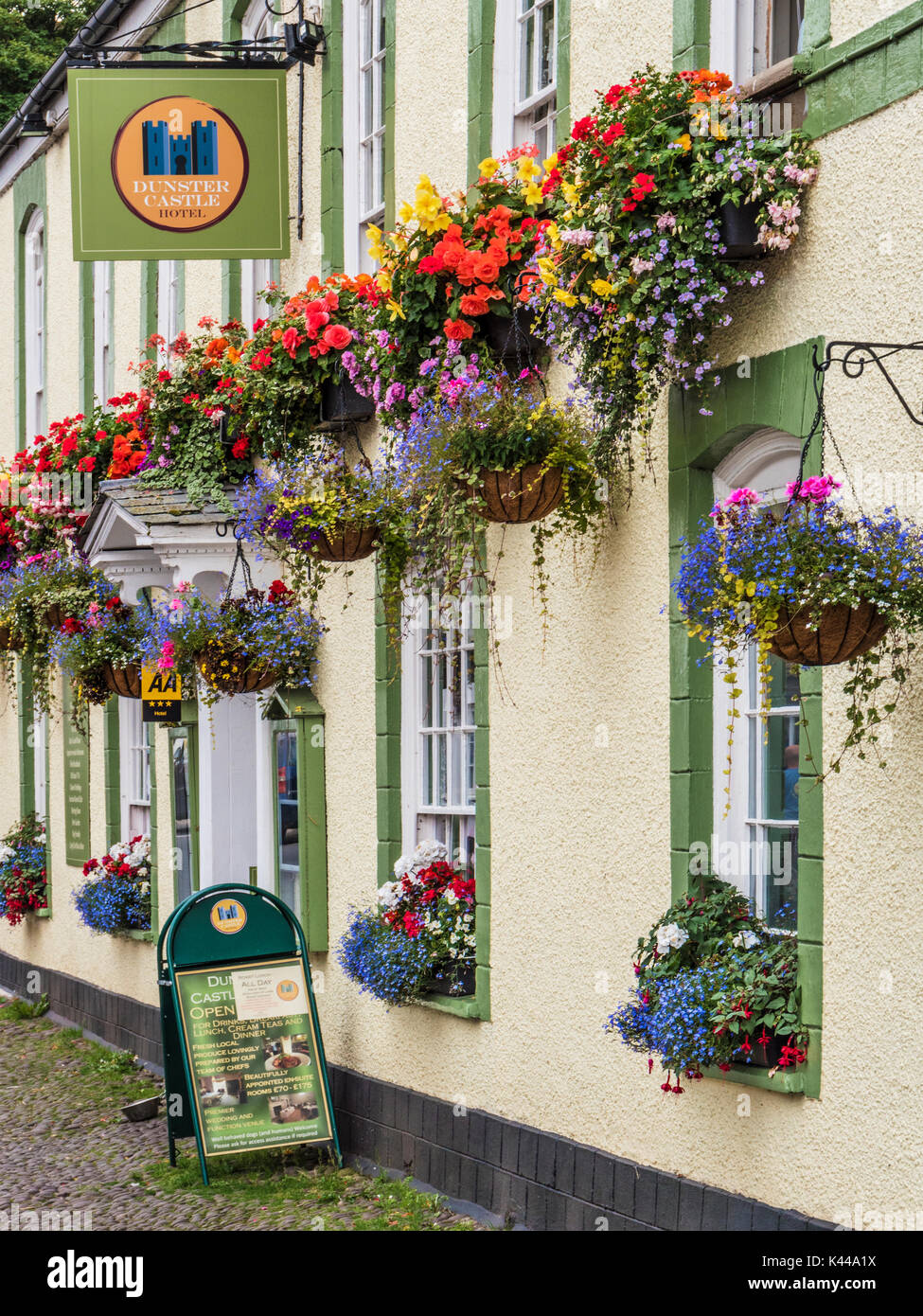 The Dunster Castle Hotel in Dunster near Minehead, Somerset. Stock Photo
