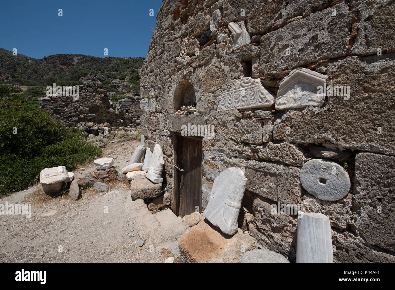 Abandoned town of Lissos, Crete, Greece, Europe. This 300 ac abandoned