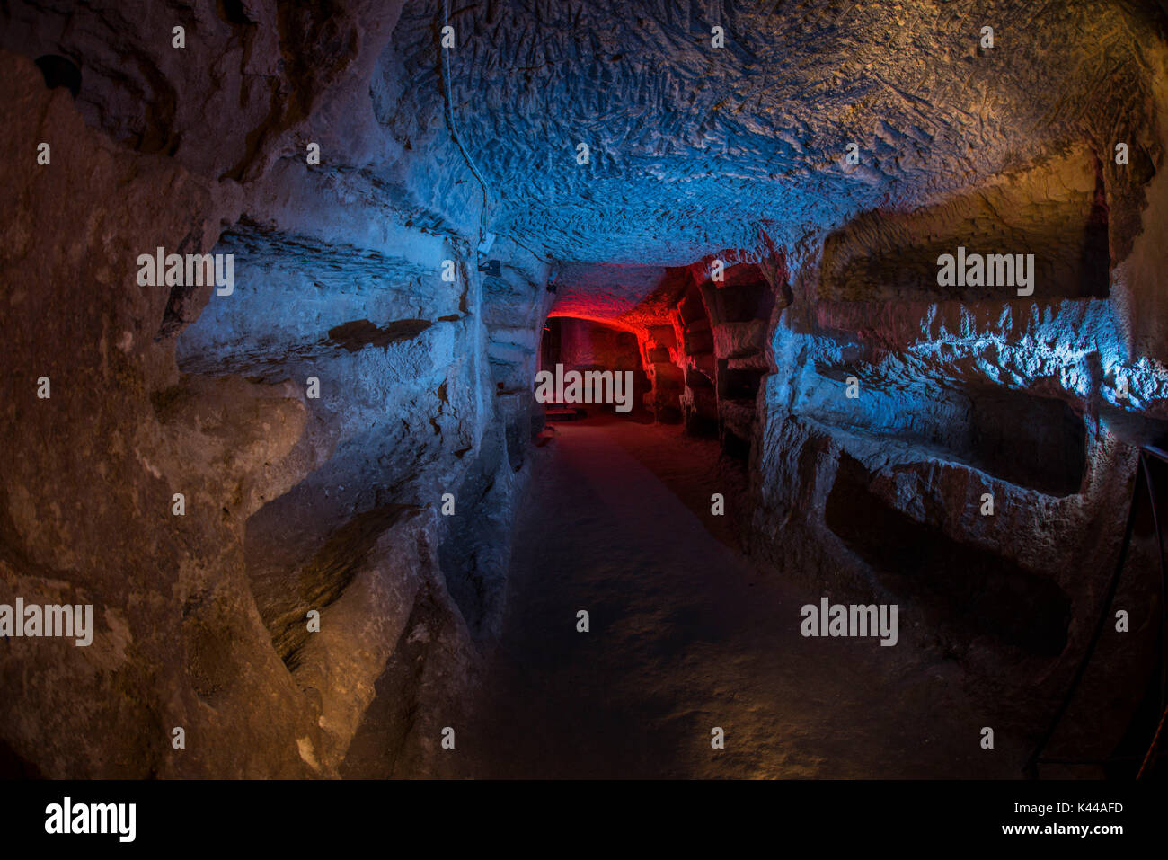 Pianosa island, Tuscan Archipelago National Park, Tuscany, Italy, the big and old underground catacombs Stock Photo