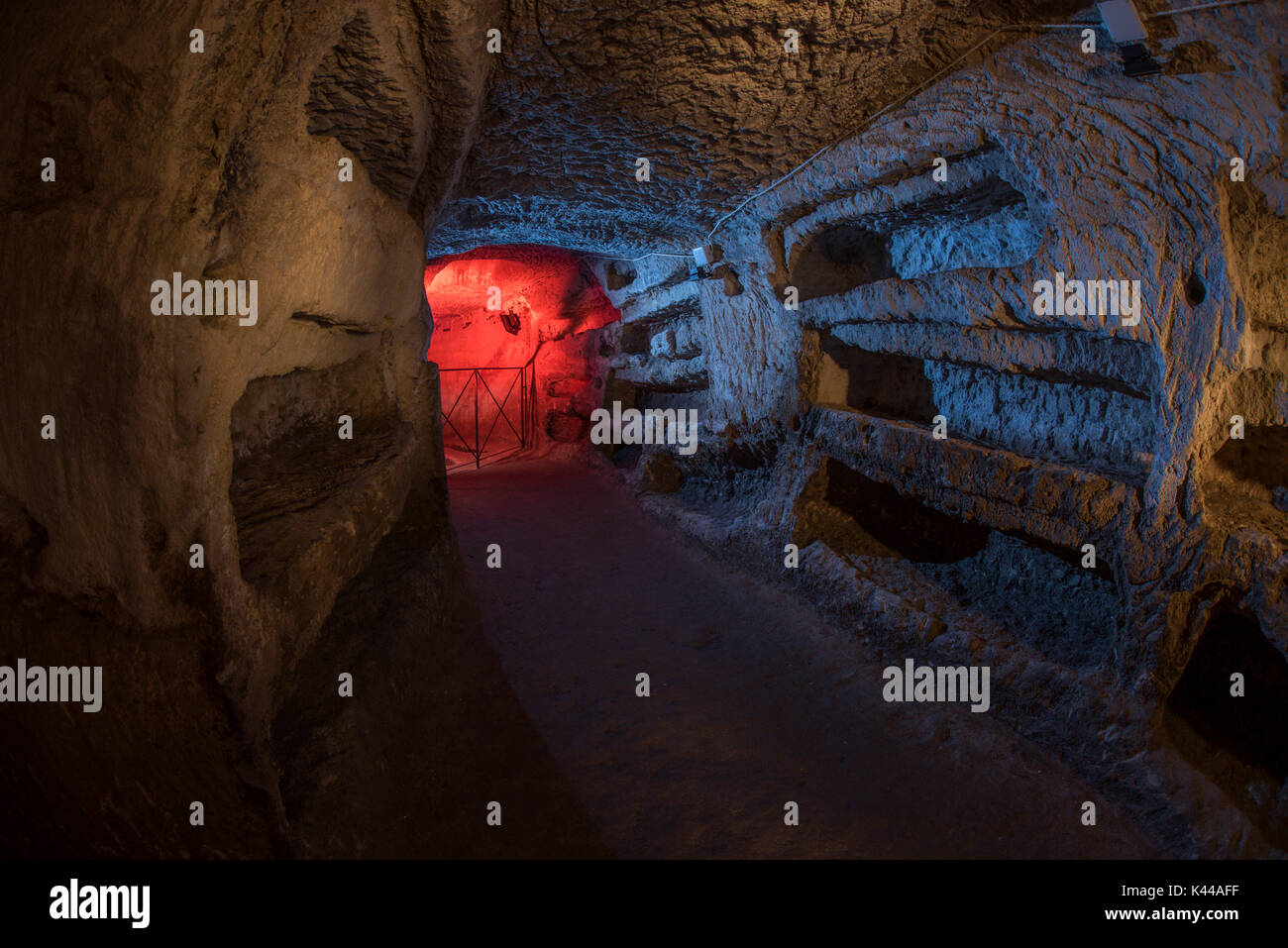 Pianosa island, Tuscan Archipelago National Park, Tuscany, Italy, the big and old underground catacombs Stock Photo