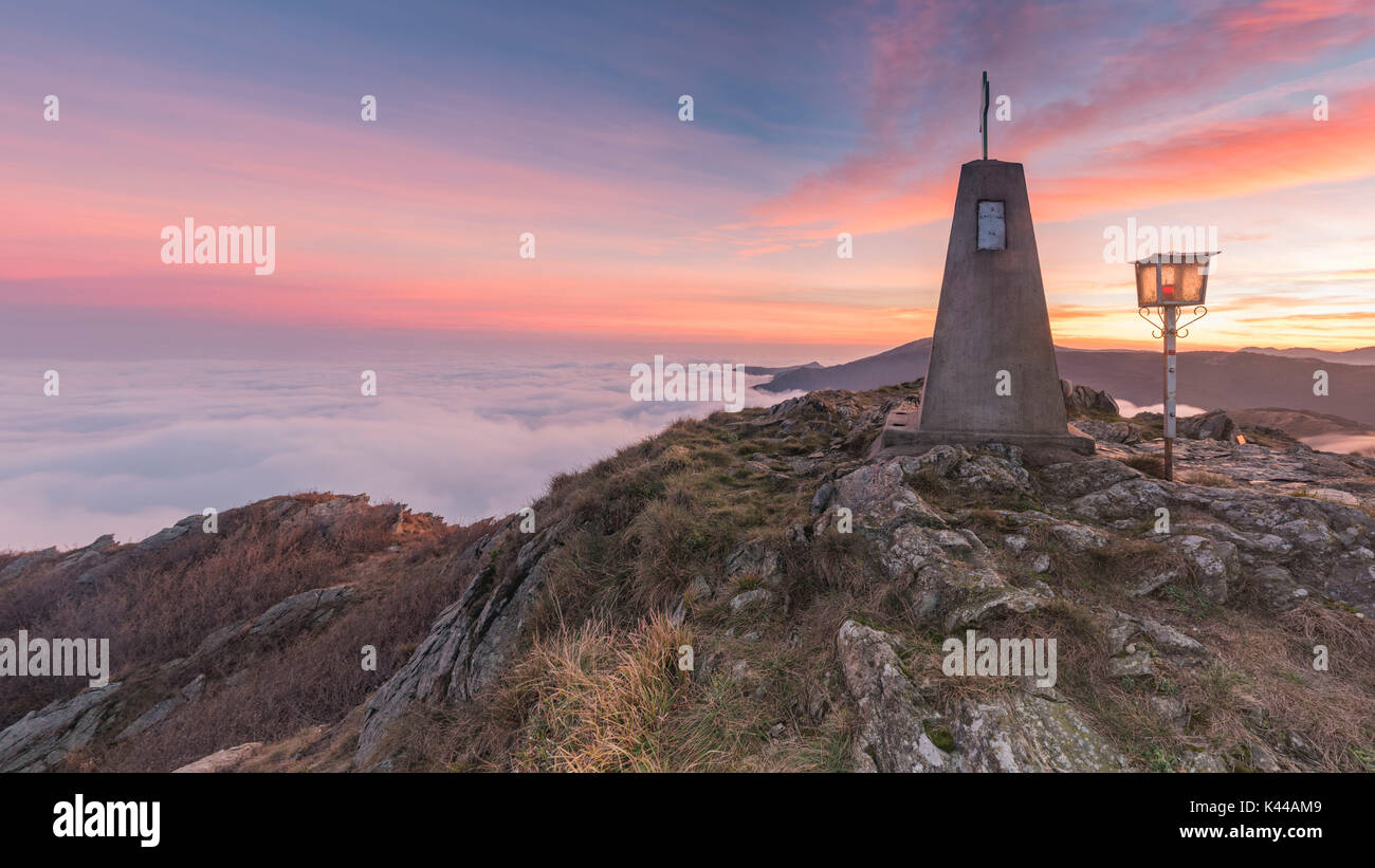 Faiallo pass, Province of Genova, Liguria, Italy,  Ligurian mountains,UNESCO Global geoparks;UNESCO Global geoparks Beigua Stock Photo