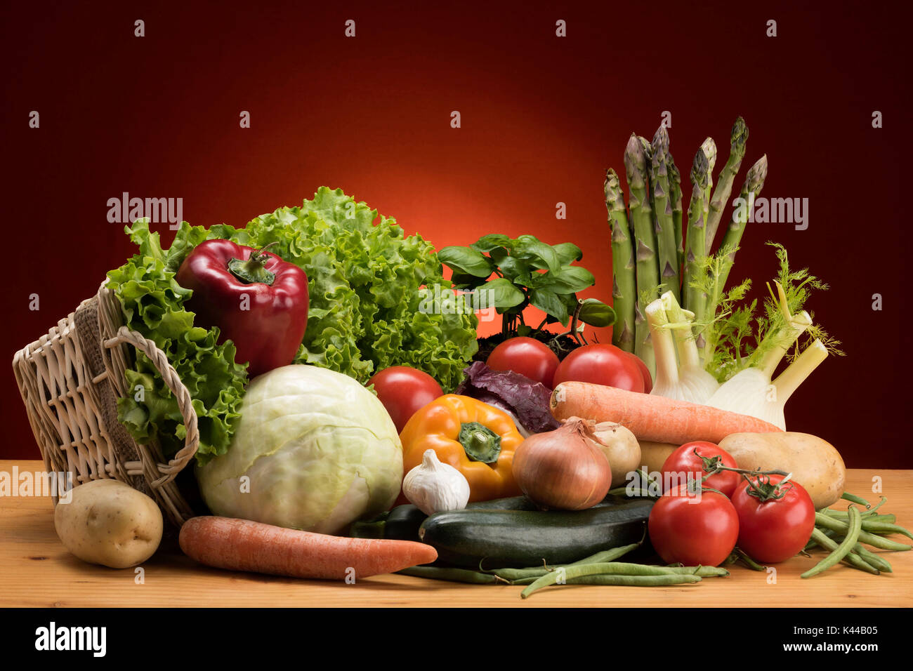 Seasonal vegetables, food, vegetables, Basket of vegetables,Natural product, Stock Photo