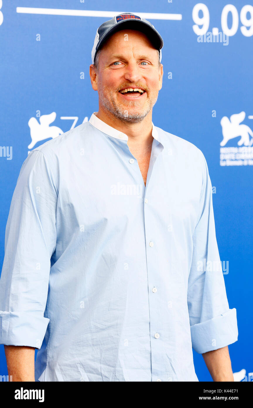 Venice, Italy. 04th Sep, 2017. Woody Harrelson during the 'Three Billboards Outside Ebbing, Missouri' photocall at the 74th Venice International Film Festival at the Palazzo del Casino on September 04, 2017 in Venice, Italy Credit: Geisler-Fotopress/Alamy Live News Stock Photo