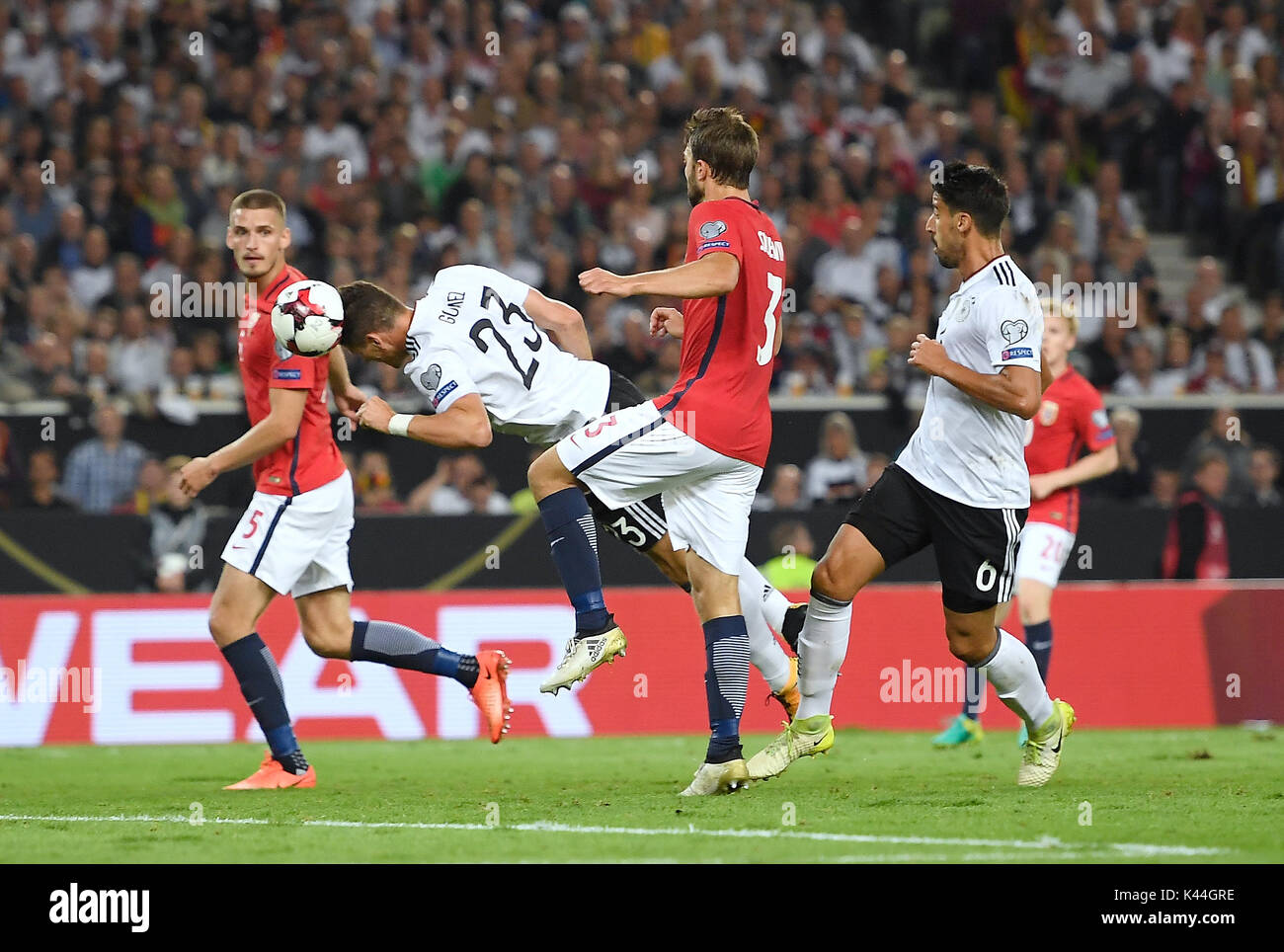 Stuttgart, Deutschland. 04th Sep, 2017. Tor zum 6:0 - Mario Gomez ...