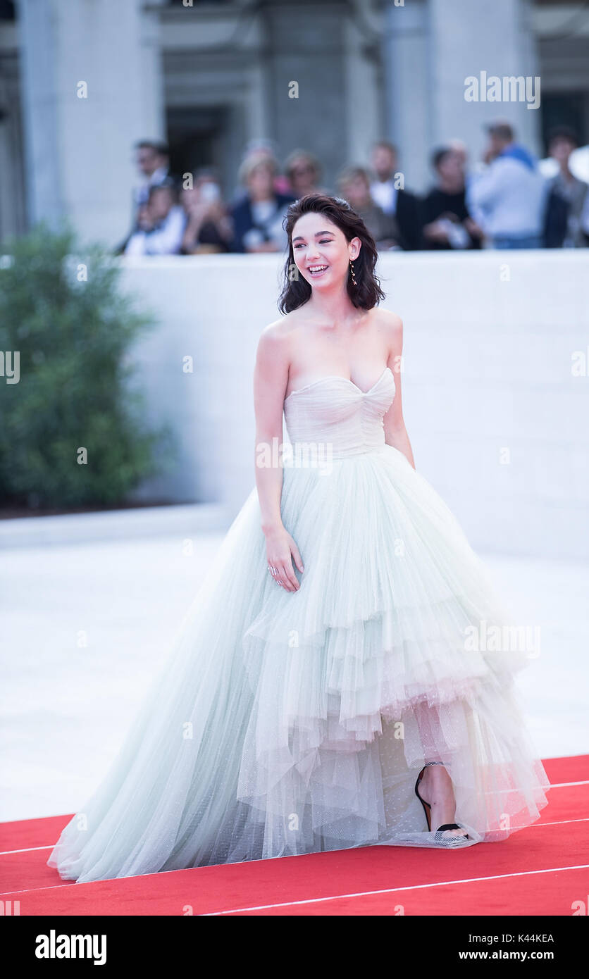 Venice, Italy. 4th Sep, 2017. Actress Matilda De Angelis attends the premiere of the movie 'Una Famiglia' at the 74th Venice Film Festival in Venice, Italy, Sept. 4, 2017. Credit: Jin Yu/Xinhua/Alamy Live News Stock Photo