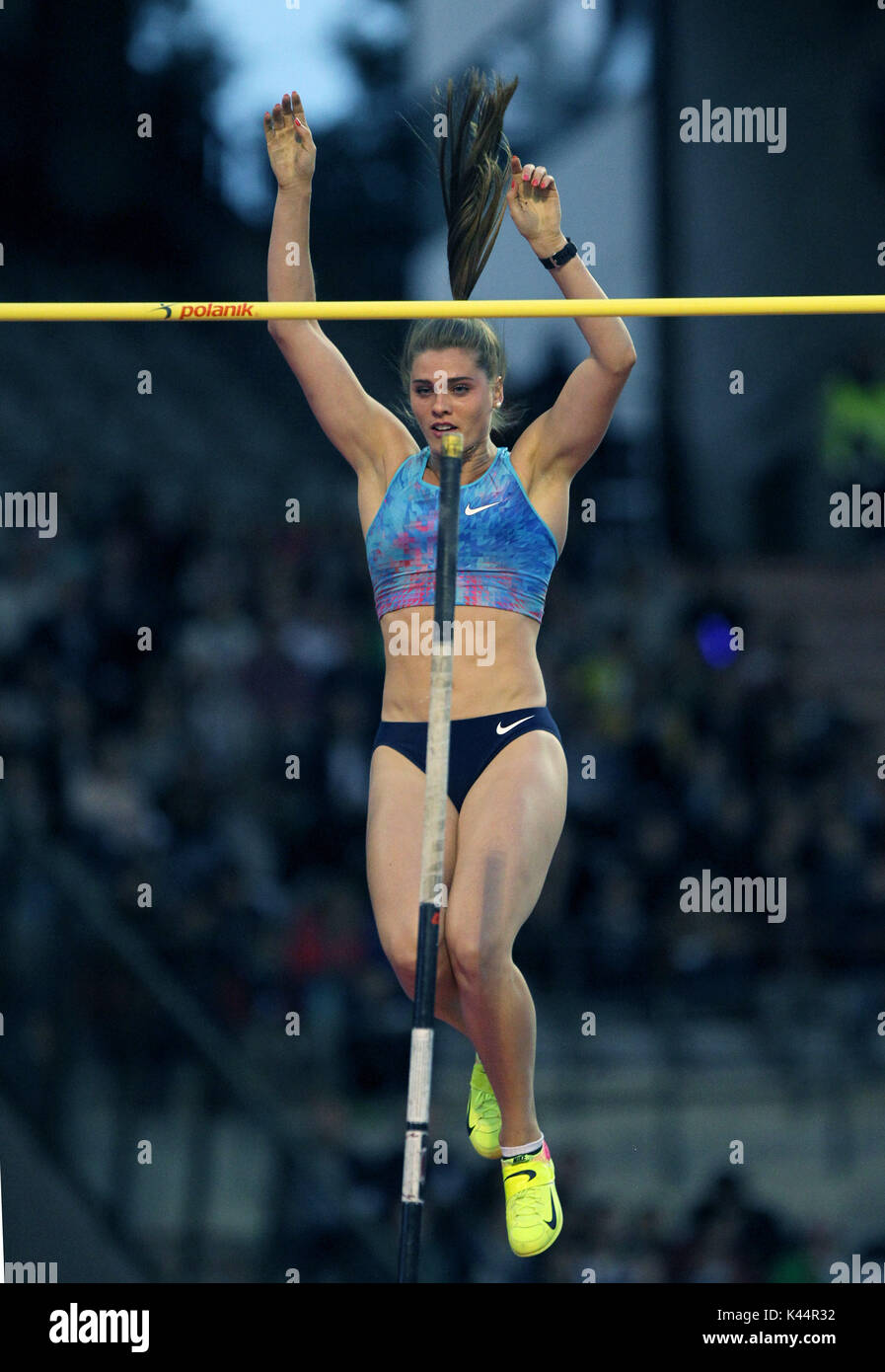 Alysha Newman (CAN) places third in the women's pole vault at 15-7 (4 ...