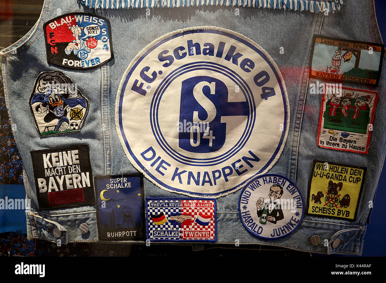 The Vest Of A Supporter Of The Soccer Club Fc Schalke 04 Can Be Seen Stock Photo Alamy
