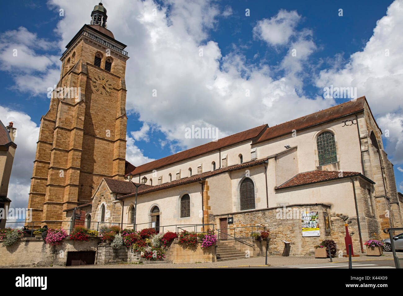 The église Saint-Just / Church of St Just in the town Arbois, commune in the Jura department, Franche-Comté, Lons-le-Saunier, France Stock Photo