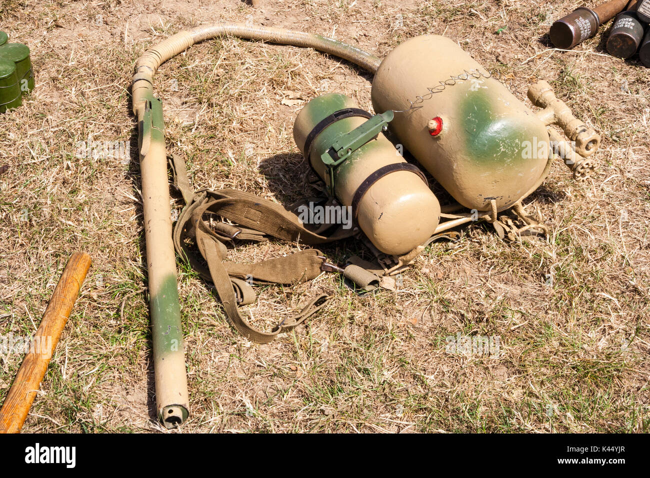 Second world war German personal flamethrower, Flammenwerfer 35 or 41, on  ground Stock Photo - Alamy