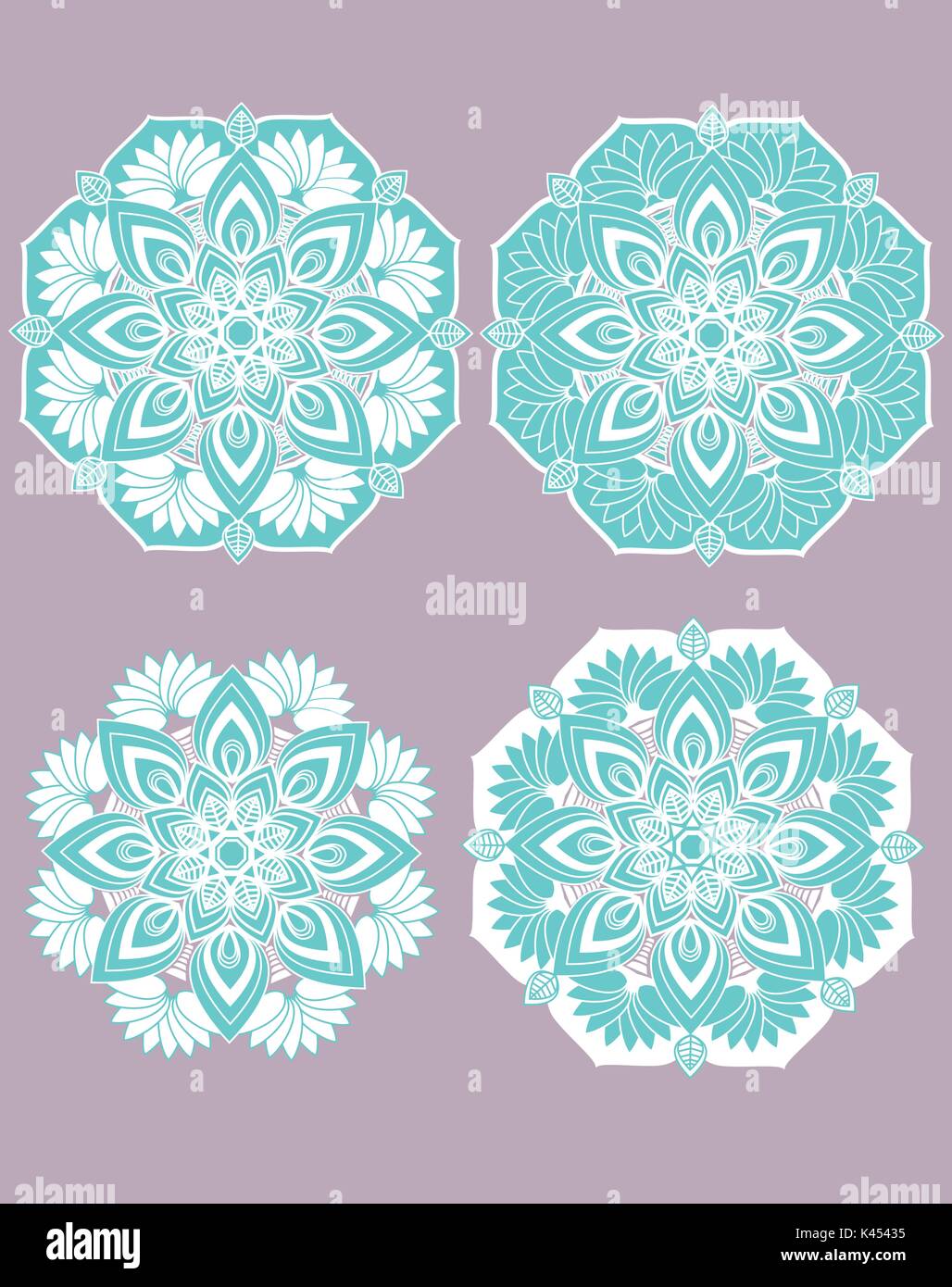 Decorative Chinese patterns with different was of filling in Stock Vector