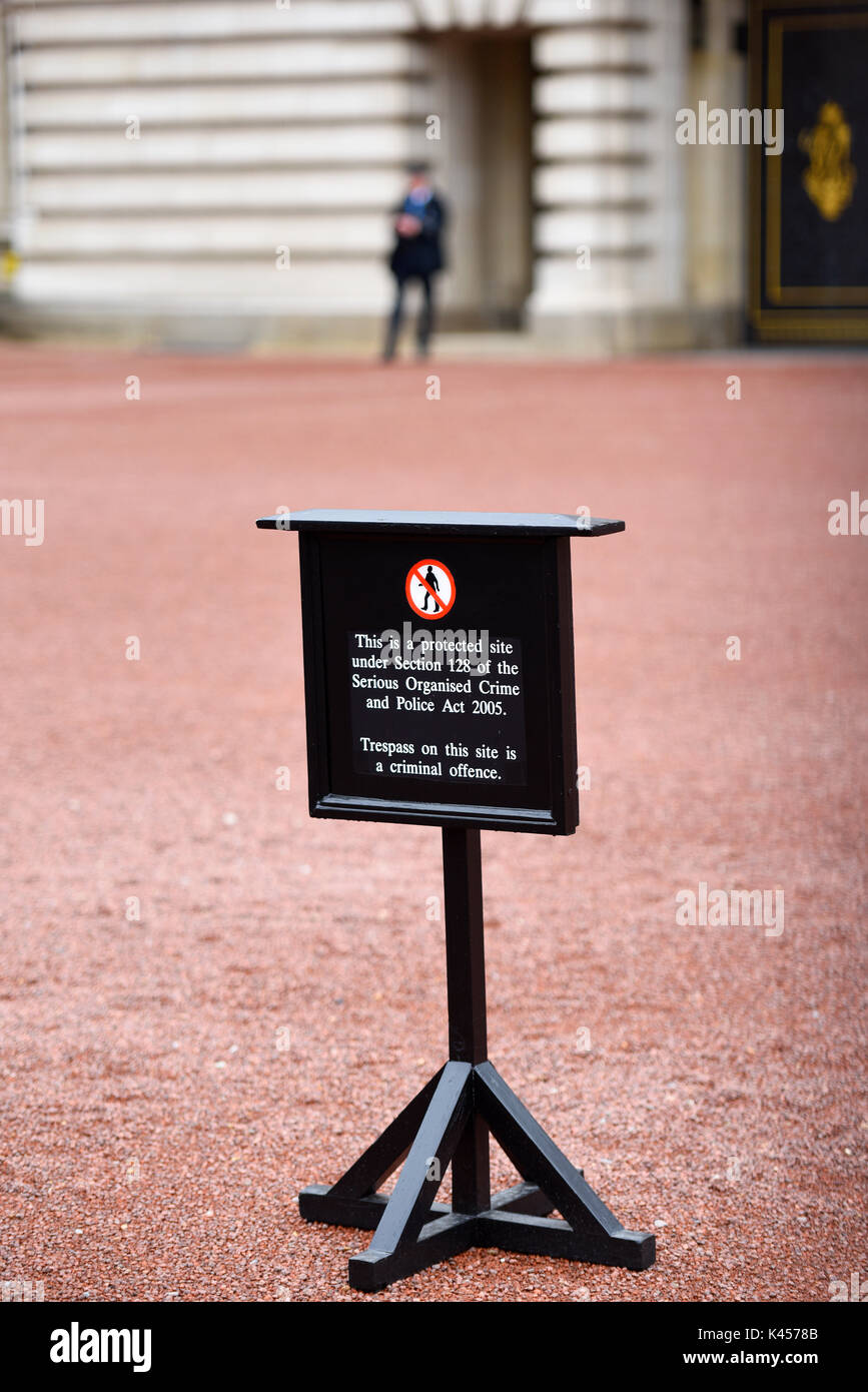 Buckingham Palace security notice protected site under section 128 of