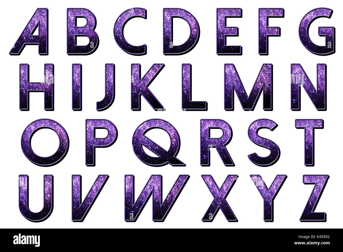 Digital Alphabet Collection Letters Typography Collection Stock Photo