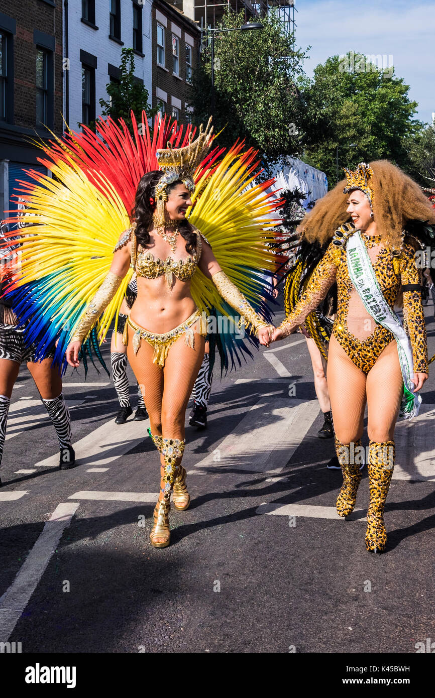 Notting Hill Carnival is an annual event that has taken place in London since 1966 on the streets of Notting Hill, London, England, U.K. Stock Photo